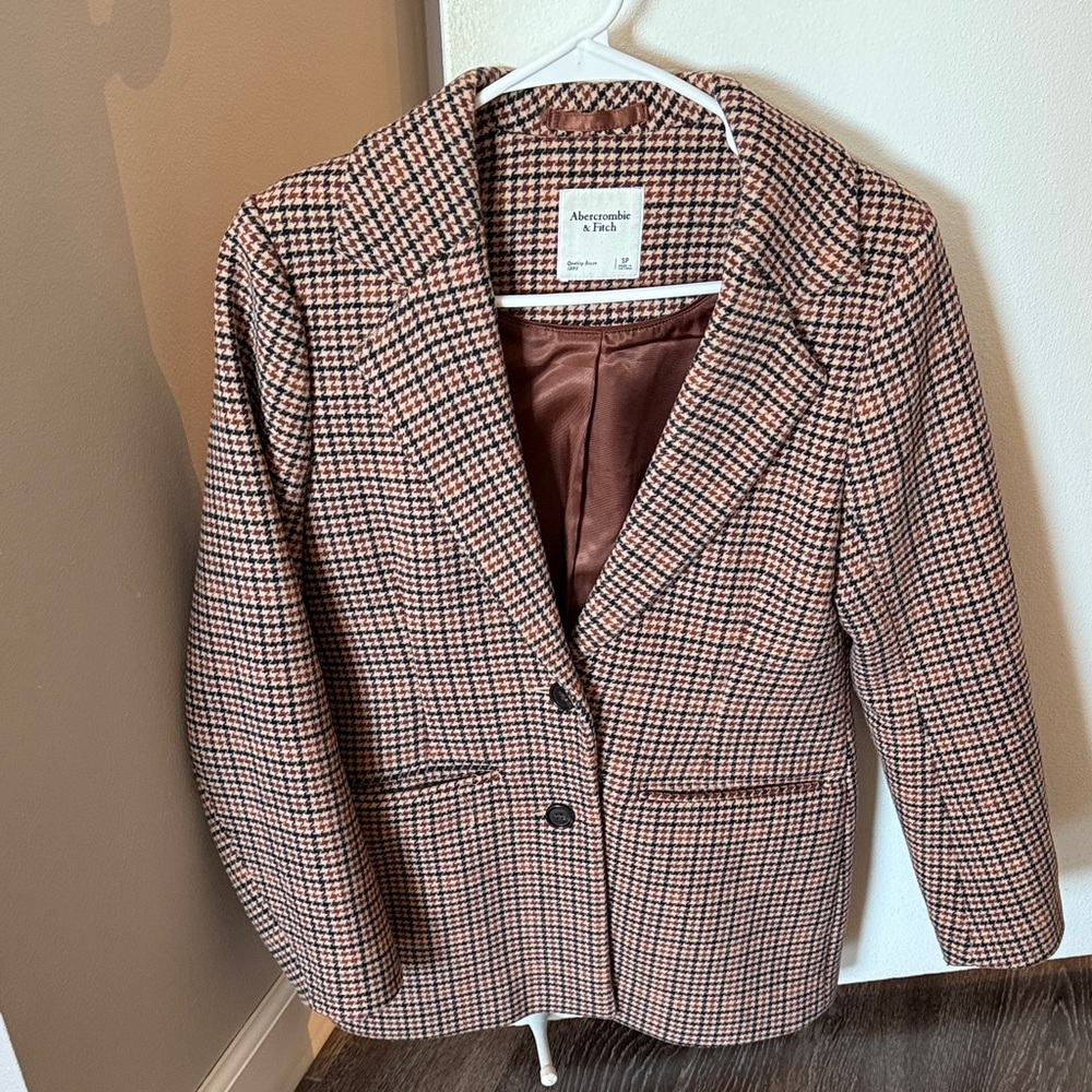 Abercrombie & Fitch Women's Checkered Wool-blend Blazer Coat